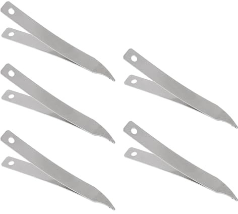 Gatuida Lot de 5 Pinces à Aiguilles Extracteurs en Acier Inoxydable Argenté pour Retirer les Aiguilles de Semelles Outils Manuels Polyvalents pour Travaux de Couture à Domicile