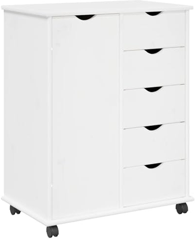 vidaXL Rollschrank 63,5 x 39 x 79 cm Massivholz Kiefer Weiß