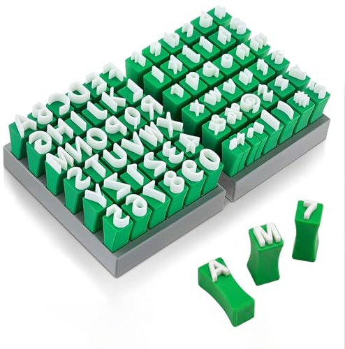 74 Stücke Alphabet Stempel Set - Ton Stempel mit Aufbewahrungsbox (a-z) | Alphabet Tonstempel Set, 3D Gedruckte Buchstaben Stempel - Töpferwerkzeug Töpferstempel für Kunst & Handwerk