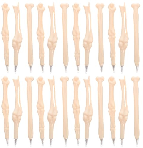 OULII 20er Set Knochen-Kugelschreiber 0,7 mm blau – anatomisches Design als Geschenk für Mediziner, Arzt & Student