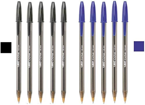 BIC 1.6mm Large Black and Blue Bold Ink Pen - 5 Black & 5 Blue