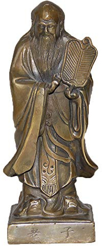 YUNHAO China Folk Bronze Taoismus Laotzu Philosoph Laozi Statue