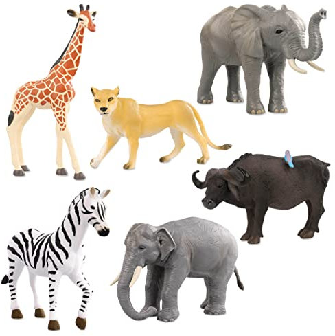 Terra by Battat – Wild Life Set – Realistic Plastic Animal Toy Figures with Elephant Toys for Kids 3+ (6 Pc)
