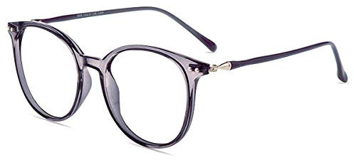 Firmoo Blaulicht Brille Entspiegelt ohne Sehstärke Damen, Herren Computerbrille Anti Augenmüdigkeit, Runde Blaufilter Gläser UV Schutzbrille für Bildschirme, Lila