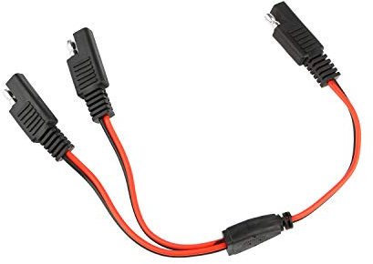 Futheda SAE DC Câble de raccordement d'alimentation Automobile Répartiteur Y 1 à 2 SAE Câble d'extension 18 AWG 30 cm
