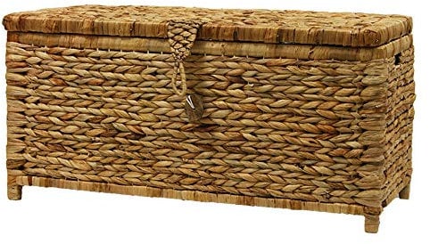 BAUL DECORACIÓN Enea Trenza - Baúl Natural de Almacenaje y Decoración Rústico Claro (72 * 34 * 35)