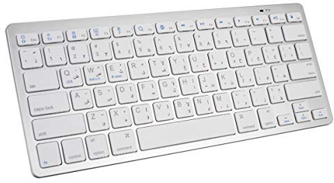 Clavier Bluetooth Portable Arabe, QWERTY pour iPad 10.2/10.9/10.5, PC, Smart TV, Tablettes Android, Smartphone, Arabe