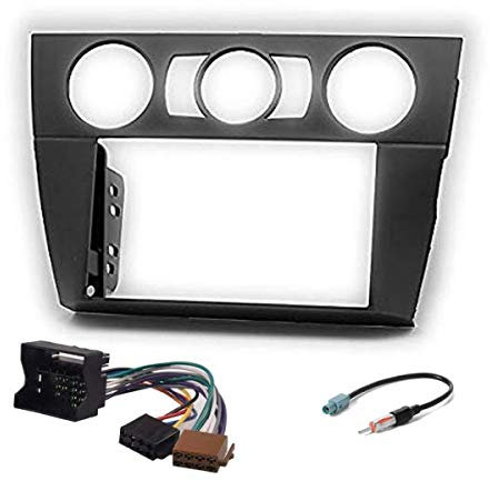 Sound way - Kit Installazione autoradio Mascherina Supporto Adattatore 2 DIN per BMW 3-Series (E90/91/E92/E93) 2004-2012 Clima Manuale - KA11-644