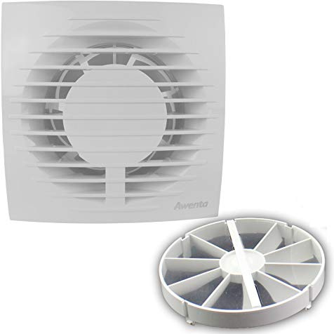 VONLIS Badventilator Badlüfter Lüfter Bad Ventilator Einbautiefe 50 mm kurz Ø 100 mm Feuchtesensor/Hygrostat ja