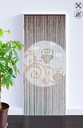 ABC Home Living Bambusvorhang Raumteiler Türvorhang Insektenschutz, Bamboo, 2 Eulen, ca. 90 x 200 cm