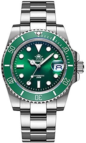 ADDIESDIVE Herren analog Automatikuhr 20bar Wasserdichtes leuchtendes Herren Taucheruhr Edelstahlarmband