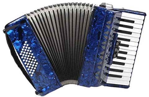 Professionelles Akkordeon, 26 Tasten 48 Bass Piano Akkordeon mit Akkordeon Rucksack und Schultergurt Akkordeon aus Zelluloid für die Tägliche Praxis Musikauftritt