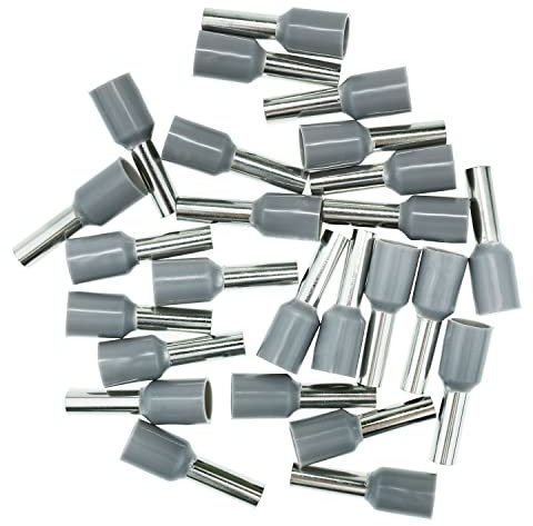 Terminales de cable 4,00 mm² gris, aislados, 25 unidades