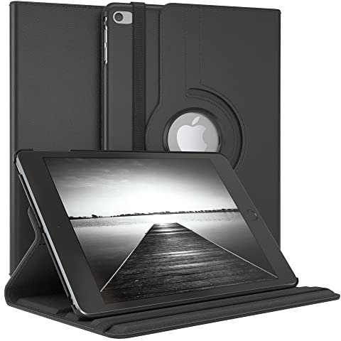 EAZY CASE - Funda para iPad Mini 5 (2019) Protectora Tablet Smart Cover Soporte Giratorio Estuche Plegable 360° rotativo con función Atril Cuero sintético Negro