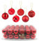 Zueyen Confezione da 36 Palline di Natale Decorazione, Palline per Albero di Natale Appese Sfera Infrangibile, Lucide e Glitter con Anello per Appendere per Albero di Natale, Matrimonio, Festa(Rosso)