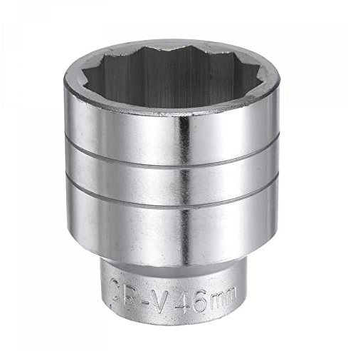 sourcing map 46mm 12 Point Shallow Socket 3/4 Drive Standard Metric CR-V