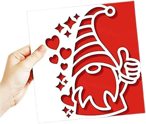 Gowxs Herz, Sterne, Zwerg-Stanzschablonen für Kartengestaltung, Stanzformen, Schablonen zum Basteln, Scrapbooking, Fotoalbum, dekorative Prägepapier-Stanzformen für Kartengestaltung, Vorlagen