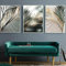 HEHGVCF Leinwand Bilder 3er Set Moderne Wandbild Poster Gold, Wald Leinwand Bilder, Poster, Kunstdruck Wohnzimmer Home Dekoration Bild Gold Rahmenlos (Grün, 50 x70cm)