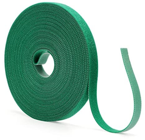 KINGLAKE 10m Pflanzenbinder Klett,12mm Pflanzenband klettband pflanzen, Pflanzen binder mit klettverschluss Garten,Pflanzen Band Verstellbar Befestigung Kabelbinder für Pflanzen Baum- grün