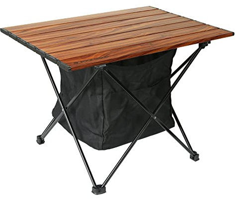 ROCK CLOUD Portable Camping Table With Storage Bag Ultralight Aluminum Folding Beach Table Camp for Camping Hiking Backpacking Outdoor Picnic, Brown,with Storage Bag