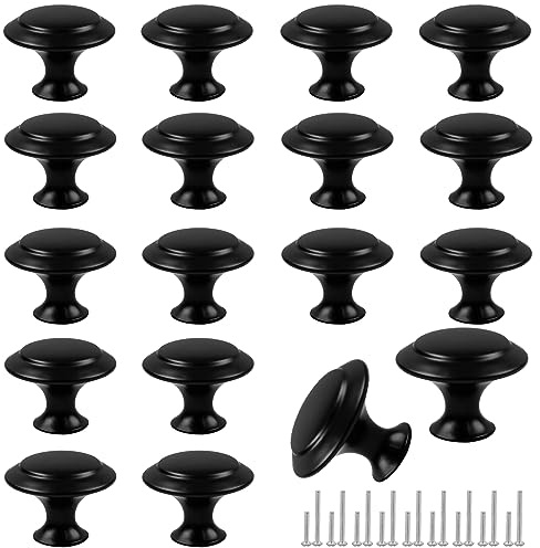 Romeda 18 Piece Drawer Hardware - Black 30mm Cabinet Knobs & Pulls for Dressers & Kitchens with Screw