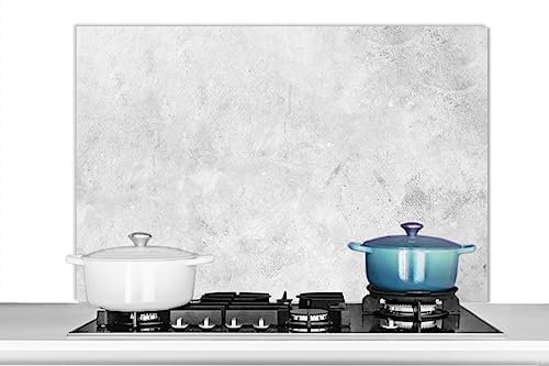 KitchenYeah© Spritzschutz Küchenrückwand Küche Deko Aluminium Platte Wandschutz Herd Spritzschutz WandverkleidungMarmor - Design - Grau - Marmoroptik - 100x65 cm