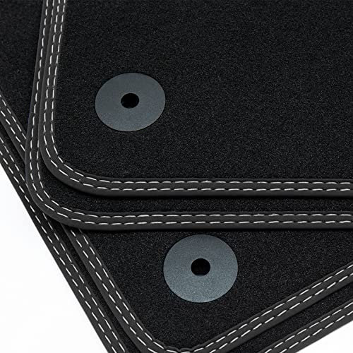 tuning-art BDN160 Doppelziernaht Fußmatten passend für Seat Ateca 5FP Cupra Ateca Xcellence 2016-, Naht:2X Silber