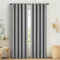 AMEHA Blackout Eyelet Curtains for Living Room 90x90 Inch Drop Blackout Curtains Thermal Insulated Energy Saving Ring Top Light Grey Curtains 2 Panel & Tieback