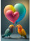 EOBROMD Diamond Painting Papagei, 5D Diamant Painting Bilder Erwachsene Ballon, DIY Herz Diamant Malerei Set für Wanddekoration 30x40 cm