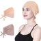 Hijab Kopftuch,Damen Frauen Undercap Hijab Unterschal Hijab Islamische Muslimische Unterschal Hijab Closure Solid Color Unter Schal Hijab Kopfbedeckung Chemo Kopftuch Schlafmütze (Khaki+Beige)