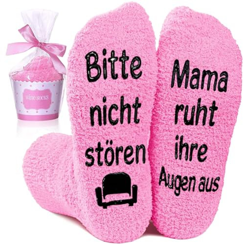 Geschenke für Mama Socken mit Spruch Bitte Nicht Stören Mama ruht ihre Augen aus Socken Lustige Geburtstagsgeschenk Muttertagsgeschenk für Mama Mutter, Beste Mama Geschenk zum Geburtstag Weihnachten