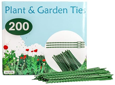 200 Reusable Garden Plastic Plant Cable Ties Adjustable Climbing Support Tie