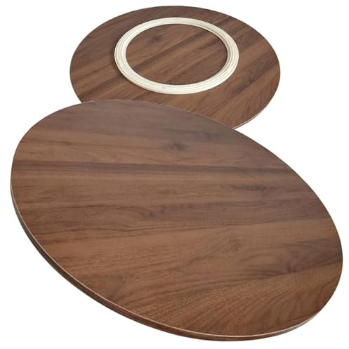 Lazy Susan Großer Drehteller Runder Holz Drehscheibe 50cm 60cm 70cm 80cm 90cm Lazy Susan Tischplatte Esstisch Drehscheibe, Reibungslose Drehung Langlebig Einfach Zu Säubern