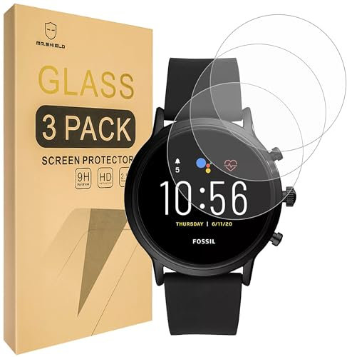 Mr.Shield Schutzfolie Kompatibel mit Fossil Gen 5 Smartwatch The Carlyle HR [3 Stück] Schutzglas Schutzglasfolie 9H Härte, HD Klare Displayschutzfolie