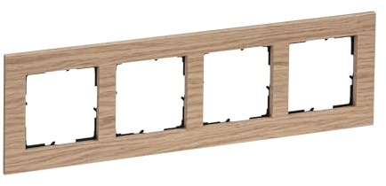 LEGRAND, SEANO Natura 4-fach Rahmen aus Echtmaterial, nachhaltige Produktion und Verpackung, Designausführung: Eiche hellbraun, 766144