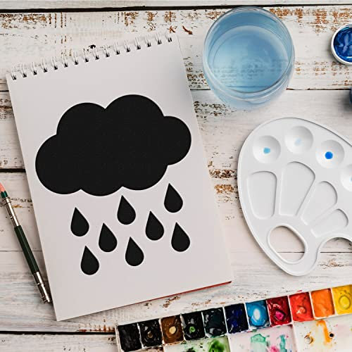 Schablone Wolke Regen v1 Design Stencil DIY Airbrush Muster Wandgestaltung Sprühschablone 21 x 21 cm