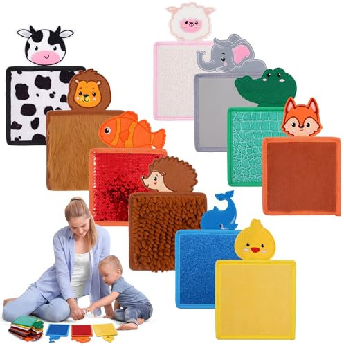 Yosamy Esteras Sensoriales para Niños Autistas, 10 Piezas de Azulejos sensoriales, Juguetes de Textura multisensorial, esteras sensoriales