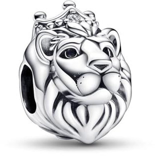 TCZNAF Lion King Charm Anhänger 925 Sterling Silver Zirkonia Kompatibilität für Europas Armband für Damen
