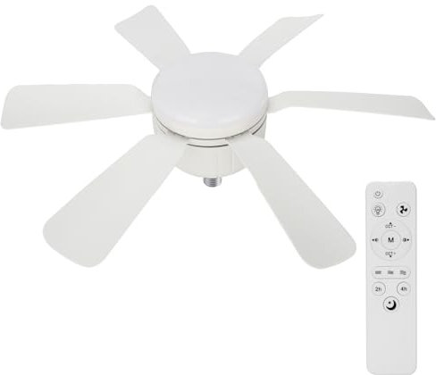 SAUGLAE Ceiling Fans with Lights and Remote Control, E27 Base, 3 Fan Speeds, 3 Colors stepless dimming, LED Ceiling Light for Bedroom, Living Room Kitchen, Living Room, Pack of 1