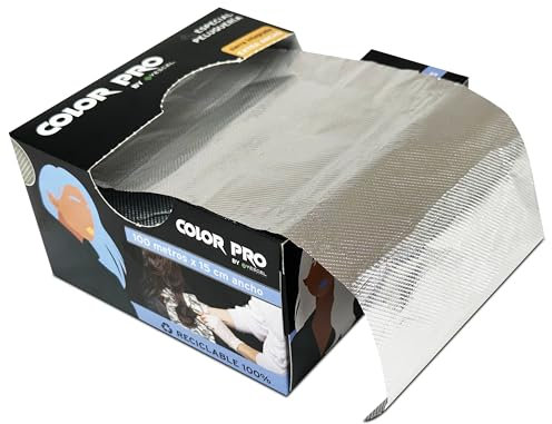 Papel Aluminio Peluquería Profesional 15 cm x 100 m | Papel Aluminio para Mechas, Decoloración, Coloración y Tintes (1 unidad)