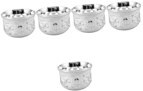 MAGICLULU 5 Piezas Copa de Vino Porcelana de Taza de té Taza de té Antigua Tetera Retro Taza de té Retro Taza de té del hogar Tetera de Metal Taza de té de Metal de Zinc