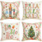 VEEKAY Weihnachten Kissenbezug,4er Set Weihnachtsdeko Kissenhülle 50x50cm,Wendemuster,Leinen Dekorative Zierkissenbezüge,Dekokissen Weihnachtskissenbezug für Sofa Couch Schlafzimmer Wohnzimmer