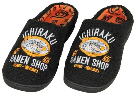 Naruto Shippuden Anime Ichiraku Ramen Shop Chaussons brodés doublés en polaire pour homme et femme, Nirsv1, Small/Medium
