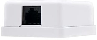 Roseta de superficie RJ45 Cat.5e UTP, 1 toma, color blanco, ideal para instalaciones de red en hogares y oficinas.