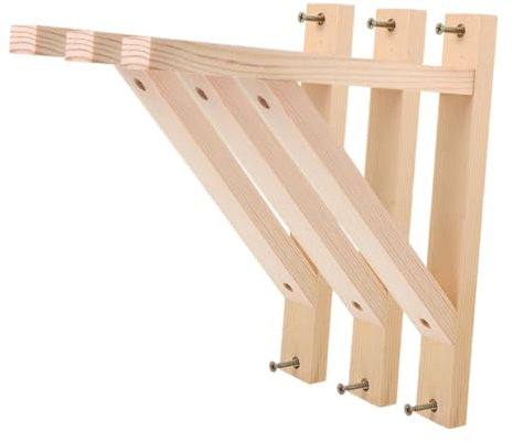 Gadpiparty 3stücke Holzregalhalterung Dreieckig Aus Massivholz Für Wandregal Und Unterbetthalterung Mit Einfacher Montage Für Dekorative Möbelsicherung