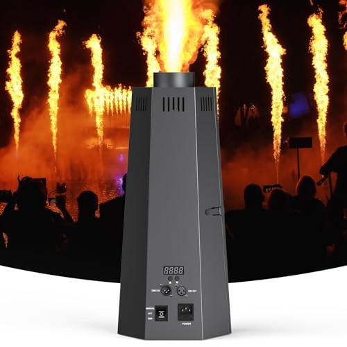 ZonQoonz Flammenwerfer, 150W Flammenprojektor mit DMX Control, Dj Jet Flame Machine für Konzerte, Show, Party, Sportevents, Halloween, Weihnachten