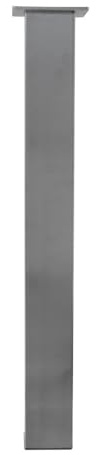Pied de table carré en acier inoxydable brossé - Argent - 80 x 80 x 720 mm