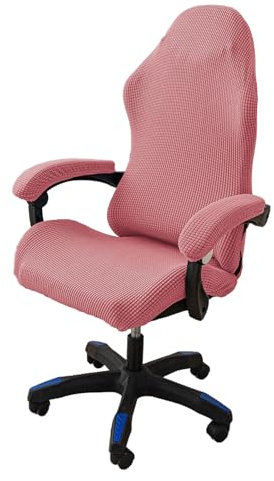 Stretch-Bezug für Gaming-Stuhl, ergonomischer Computerstuhl-Schonbezug mit Armlehnenbezügen, Abnehmbarer Sitzbezug für Gaming-Stuhl für Bürostuhl, Armlehnenstuhl-Rosa-Groß