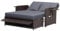 COSTWAY Garden Rattan Daybed, 4-Level Adjustable Patio Wicker Loveseat Sofa Bed Sun Lounger with Storage Ottoman, Retractable Tray & Cushions, Outdoor Double Conversation Furniture (Grey+Mix Brown)