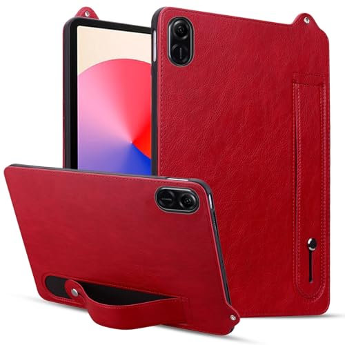 ETGOKJM Protección de tabletas Funda de Cuero TPU Compatible con Huawei Honor Pad X8 Pro/Honor Pad X9 de 11,5 Pulgadas, a Prueba de Golpes, con Correa de Mano y Soporte. Accesorio para Tableta(Rosso)